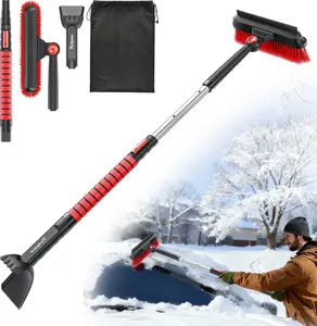 All-Around High-Efficiency Cleaning 39 Inch Extendable Snow Brush and Ice Scraper with Squeegee, Ice Scrapers for Car Windshield, Truck, SUV Snow Removal Tool, Winter Car Accessories TrySpace