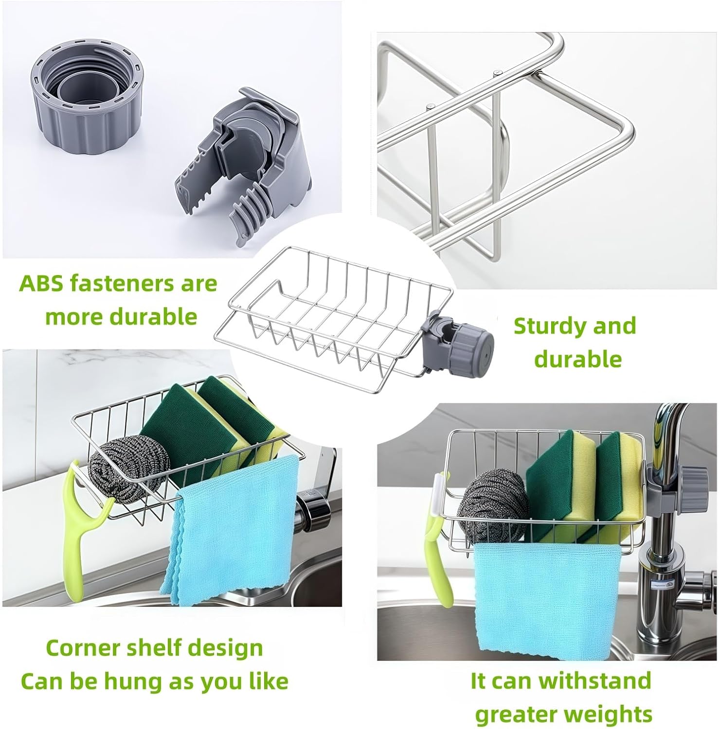Stainless Steel Faucet Sponge Drain Rack, Multi-Purpose Kitchen & Bathroom Hanging Storage Shelf, No Tools Needed Adjustable Acrylic Straw Holder blade stand cork door hangers Stainless Steel Faucet Sponge Drain Rack, Multi-Purpose Kitchen & Bathroom Hanging Storage Shelf, No Tools Needed Adjustable Acrylic Straw Holder blade stand cork door hangers