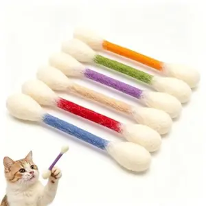 6 Piece Soft Interactive Giant Q Tip Cat Toy, Catnip Toy, Durable Chew, Organic Catnip for Anxiety Relief and Digestive Aid, Ideal Gift for Cat Lovers
