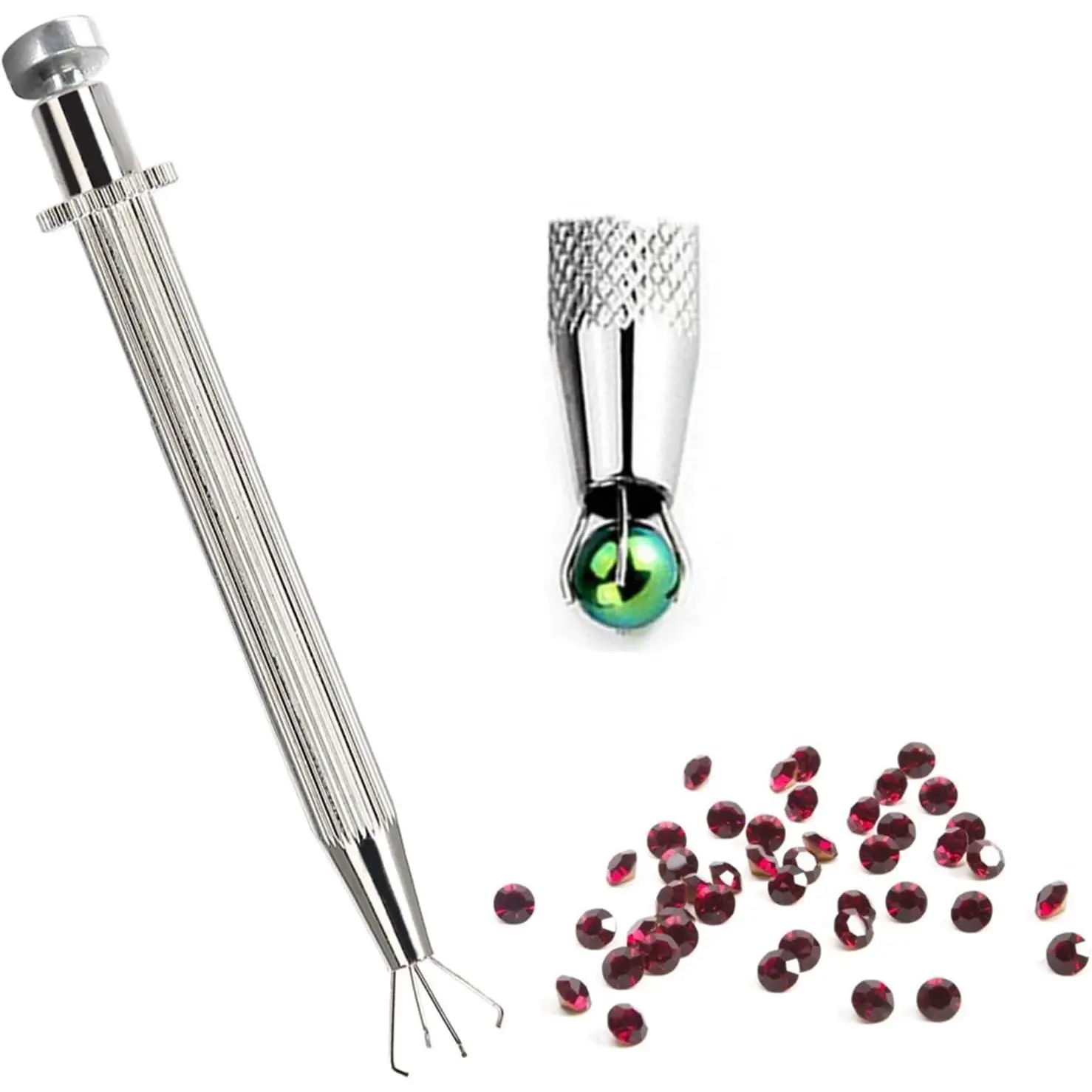 Prong Holder Professional Holder Pick-up Tool Stainless Steel 4 Prongs Claw Tweezers Parts Beads Prong Tweezer Catcher Grabber  Making Jeweler