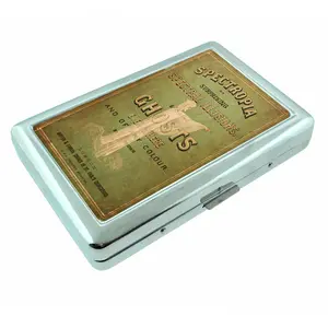 Vintage Magic x1 Ghosts Silver Metal Case Card Holder Wallet Tin Box Business Card
