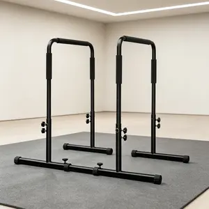 GLOOKHeight-Adjustable Portable Balance Stand — Easy to Assemble and Featuring Comfortable Foam Grips, Making It the Ideal Choice for Home Workouts.