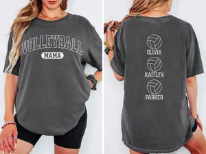 Personalized Volleyball Shirt with Player Names, Volleyball Mama Gift for Mom Game Day Tee
