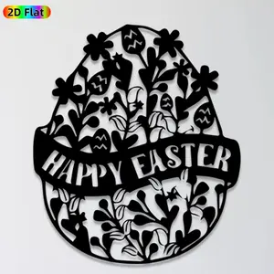 1pc Easter Bunny & Egg Metal Wall Art,Easter Bunny & Egg Statue Mural, Ideal Gift for Easter, Spring Festival, Easter Decor Enthusiasts, Weather-Resistant Metal Wall Decor Wall Sculptures, Perfect for Outdoor Wall & Garden Fence Easter Enthusiasts