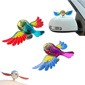 Flying Bird Car Decoration, 2PCS Creative Ornaments Flapping Wings Bird on Cars Rearview Mirror, Cute Moving Birds for Motorcycle Automatives Decor car  decor car  charm  decor