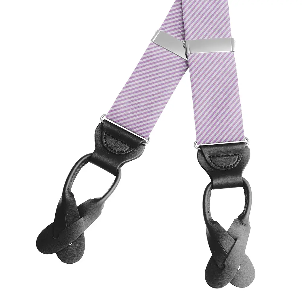 Purple Seersucker - Braces/Suspenders