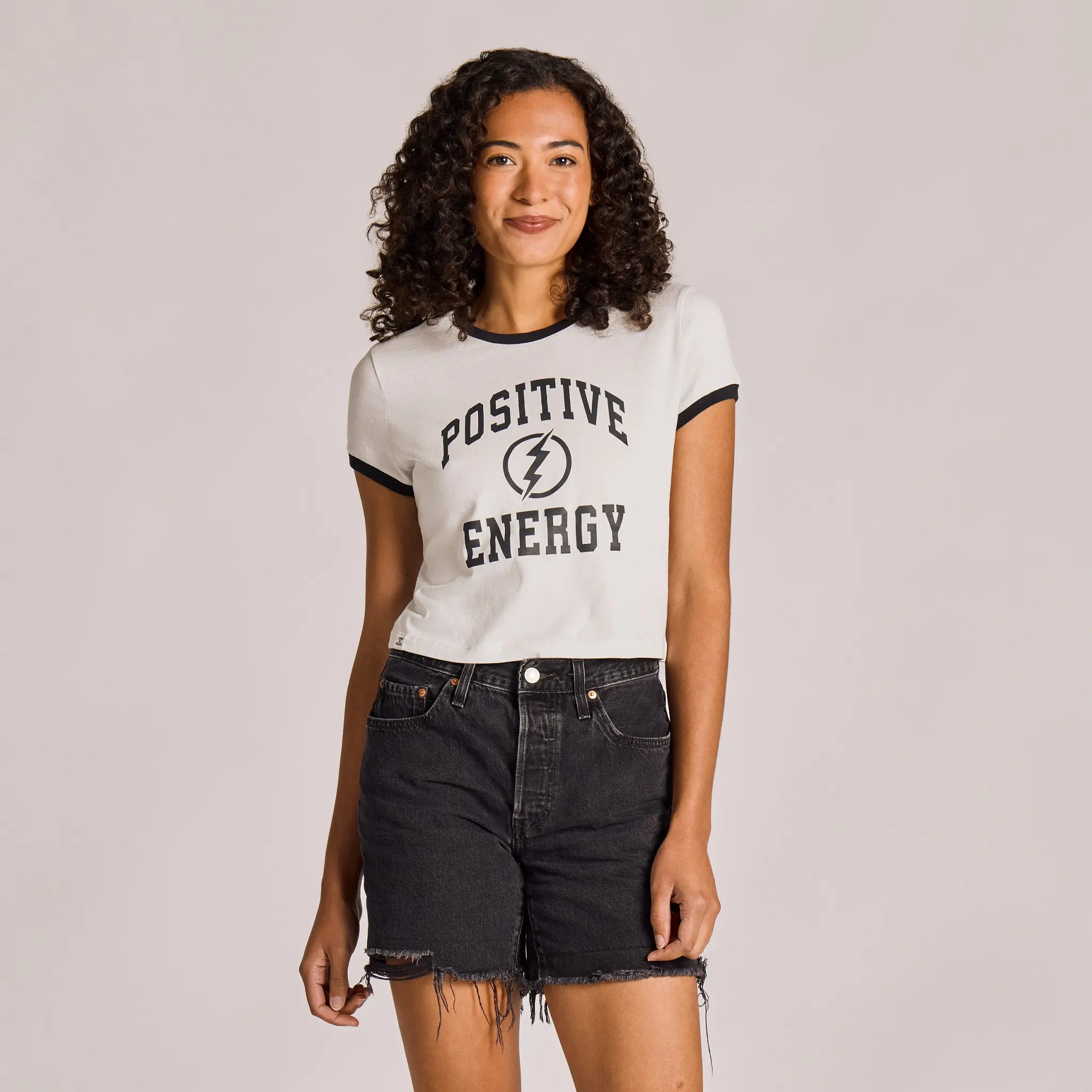 Women's Positive Energy Bolt Crusher-LITE Shrunken Ringer Tee