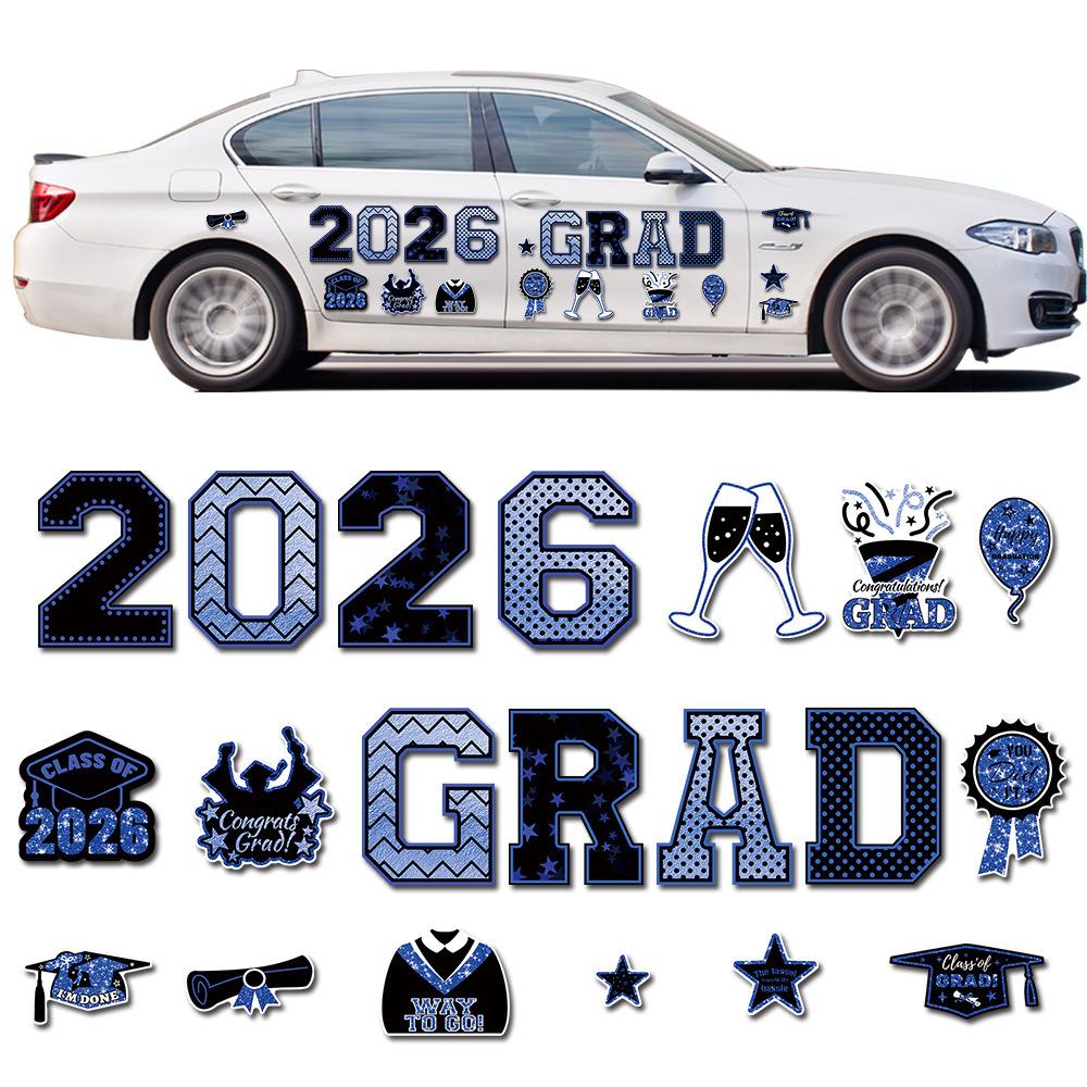 PSLEE 20 Pcs Graduation Magnets 2026 Cruise Door Car Magnets  Congrats Grad Cap Magnetic Decorations for Refrigerator Garage Cruise Door Party Stickers