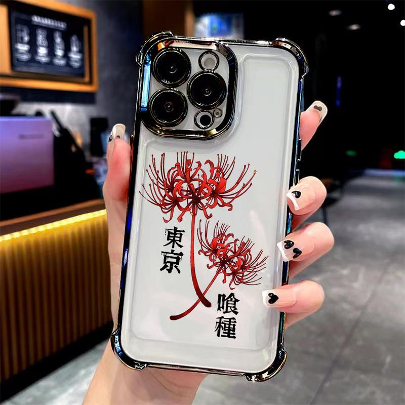 Anime cool Tokyo Ghoul Plating Phone Case For iPhone 17 16 15 14 13 12 11 Air Pro Max Plus Airbag Protective Personalized Casing