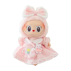 Cute  4-Piece Outfit Set for 6.7" Labu-bu Doll (No Doll) ,Includes Top, Skirt, Hair Accessory & Bunny Crossbody Bag, Adorable & Playful Look,Laboo Clothes