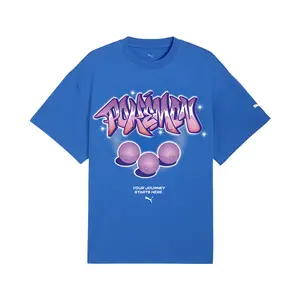 PUMA Mens Pokemon X Hoops Tee Graphic Crew Neck Short Sleeve Casual Tops Casual - Blue