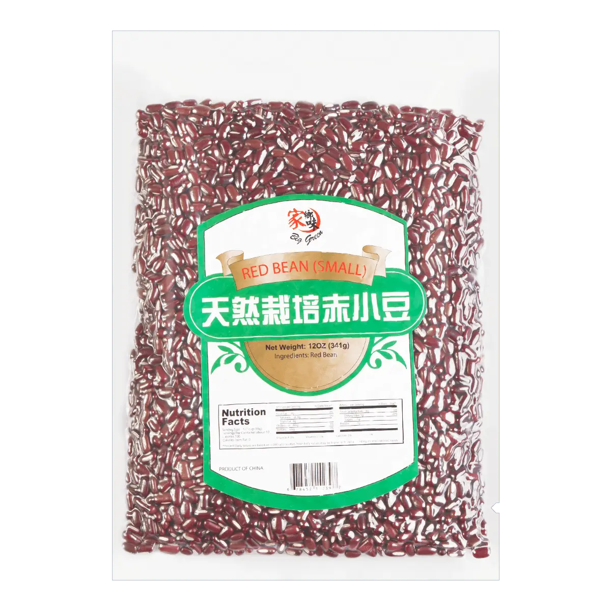 BIG GREEN Natural Cultivated Adzuki Beans (Red Beans) - 341g | Authentic Hometown Flavor, Premium Quality