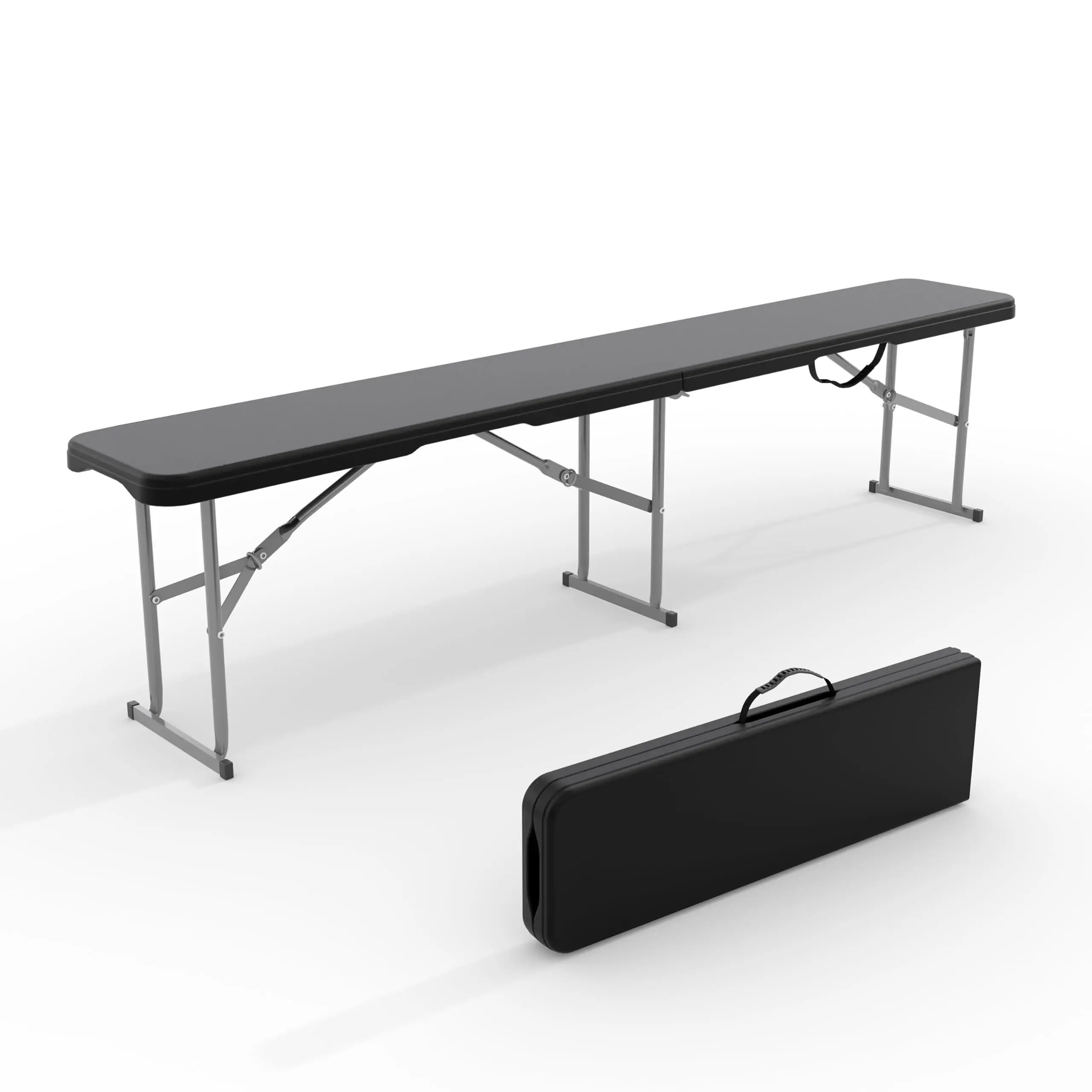 GARVEE 6FT Rectangular Plastic Folding Bench Seat with Carry Handle & Lock, Portable Indoor-Outdoor Furniture for Picnic, Soccer