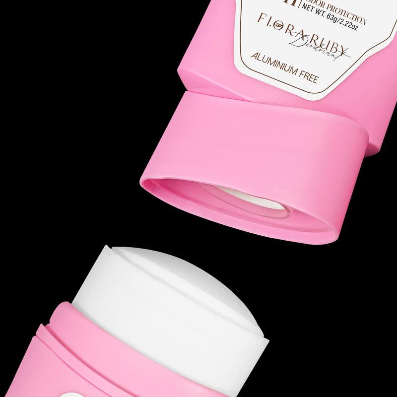 Flora Ruby Fruit-Scented Deodorant – Aluminum-free, with natural coconut and jasmine ingredients, effectively combats odor-causing bacteria – Helps lighten underarm dark spots – Removes impurities and dead skin cells – Provides a refreshing scent.