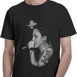[SALE UP TO 30%] Canserbero T Shirt Mens Unique Round Neckline Cotton Short Sleeve T-Shirts Black
