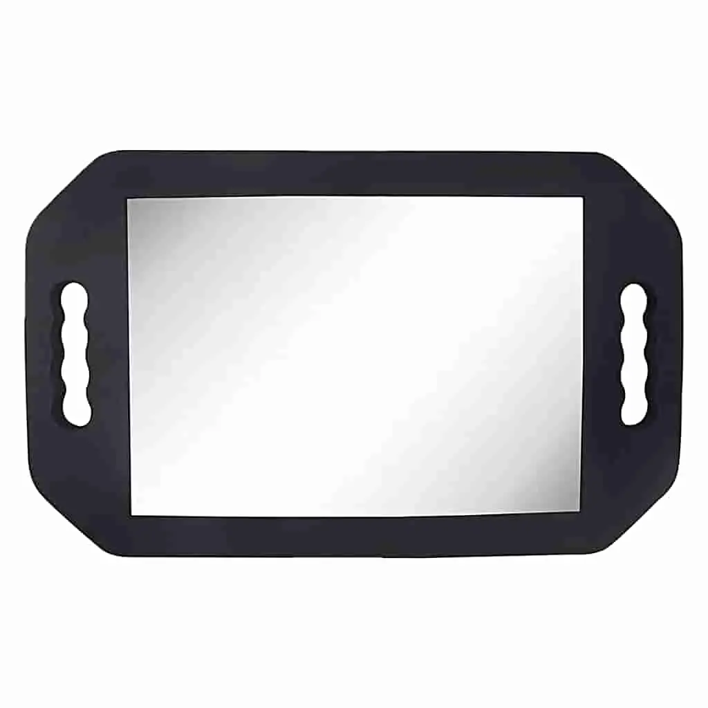 Handle Mirror Large Hand Mirror with Double Handle for Haircutting Professional Salon Accessories Unbreakable ABS Plastic Tempered Glass Zero Distortion HD View