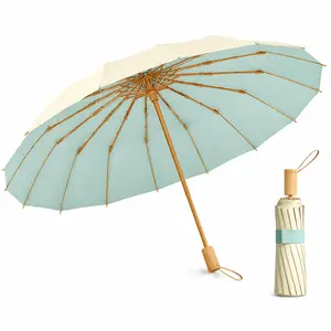 Compact Folding Umbrella, Windproof Travel Umbrella with UPF 50+ UV Protection, Lightweight Waterproof Umbrella