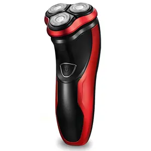 Rotary Electric Shaver — Men's Wet & Dry Rechargeable Electric Shaver, Black