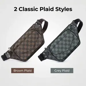 Men's Fashion Plaid Chest Bag, Classic Checkered Crossbody Bag, Multi-Functional Waterproof Waist Pack, Ideal for Travel and Outdoor Activities