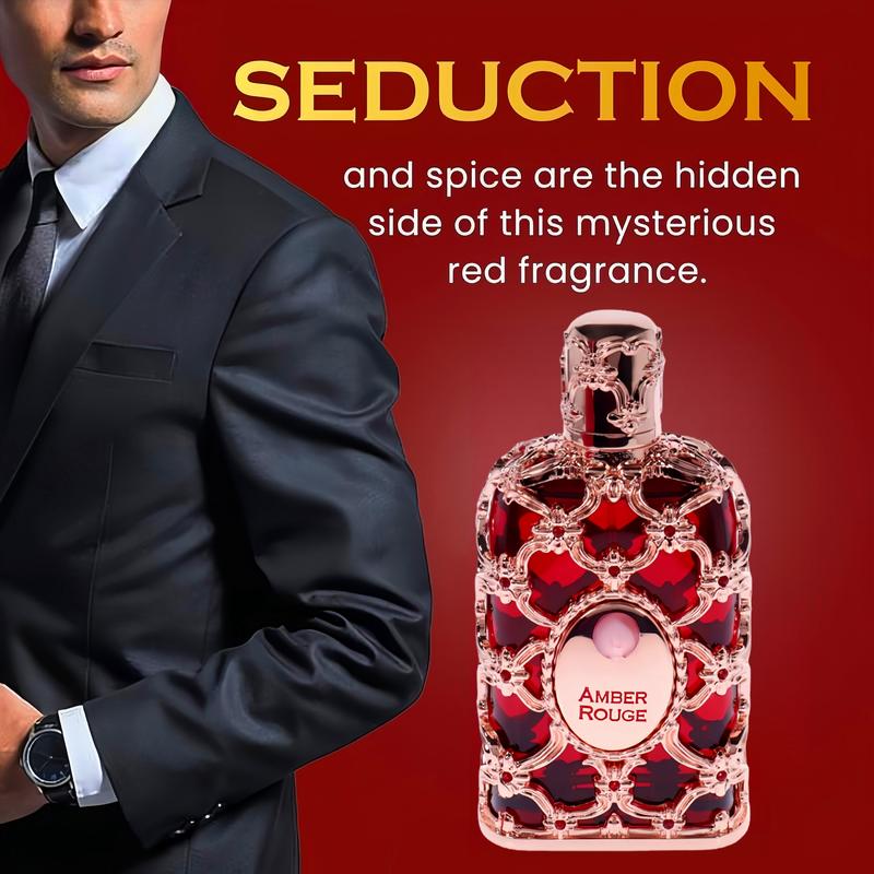 AMBER ROUGE Unisex Eau de Toilette – 2.7 oz (80ml) | Long-Lasting Vanilla Perfume with Pheromones | Midnight Ballerina & Vanilla Voyage Scents | TikTok-Viral Gender-Neutral Fragrance, Perfect as Cologne to Buy Your BF or GF