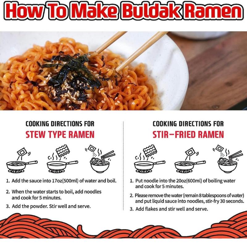Samyang Korean Spicy Buldak Ramen Noodle Variety Pack of 5 & 10 & 14 Instant Food