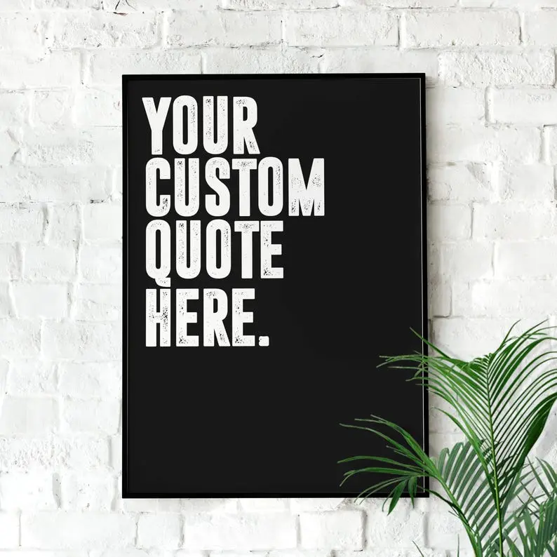 Personalized Custom Quote Poster - Contact Us for Order - Motivational Wall Art for Home Office, Gym - Discipline, Success, Jocko Themed Decor