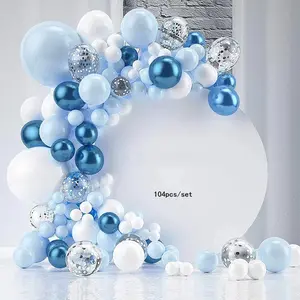 104 Piece Blue Arch Balloon Set, Balloon Arch Kit, Latex Balloons, Perfect for Birthday Wedding Party Background Decoration, Celebration Supplies, Event Decorations