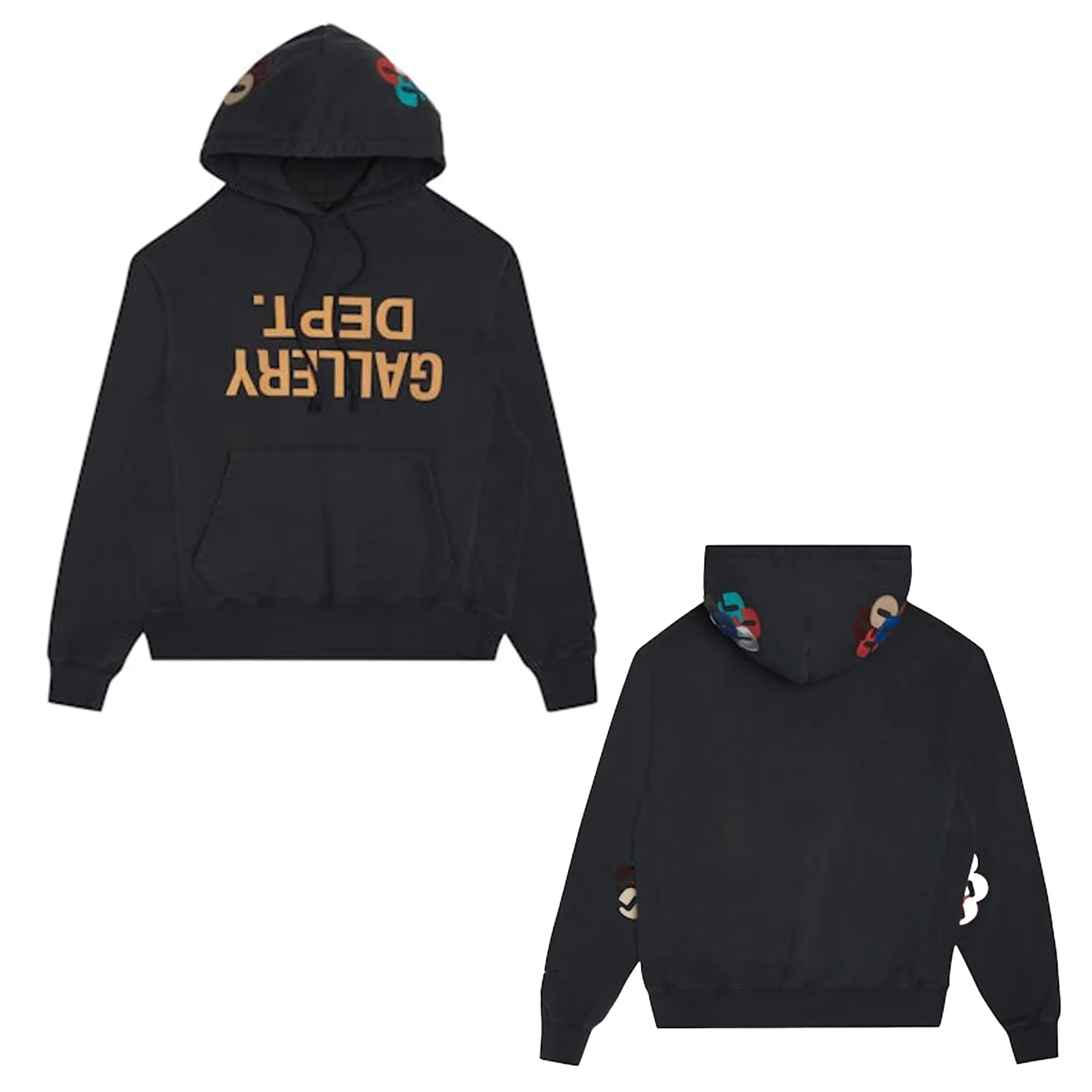 Galleriy Deptt Inspired Upside Down Logo Hoodie Men's Heavyweight Pullover Hooded Sweatshirt Casual Streetwear