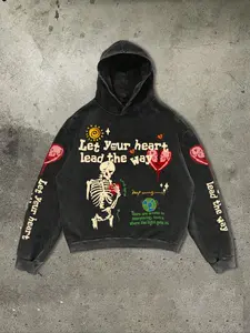 Men's Hooded Sweatshirt, Trendy Loose-Fit Printed Pullover, Thick Knitted Fabric, Graphic Design, Perfect Gift Idea, Graphic Print Hoodie