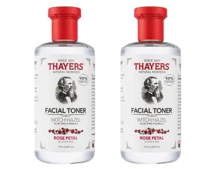 THAYERS Alcohol-Free, Hydrating Rose Petal Witch Hazel Facial Toner with Aloe Vera Formula, Vegan, Dermatologist Tested and Recommended, 12 Oz