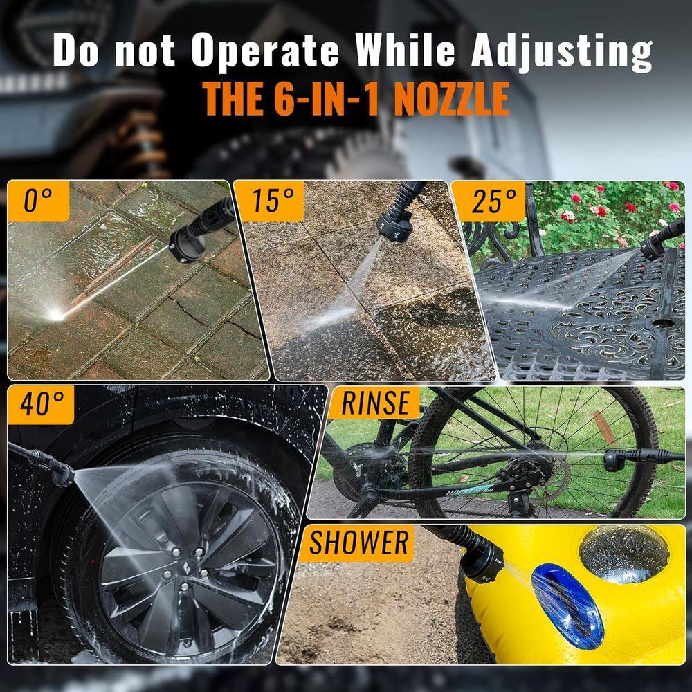 cPX4000 Portable Cordless Pressure Washer with 4.5 Gallon Tank & 4 Wheels, 4.0Ah Battery Powered Pressure Washer, Max 725 PSI fo