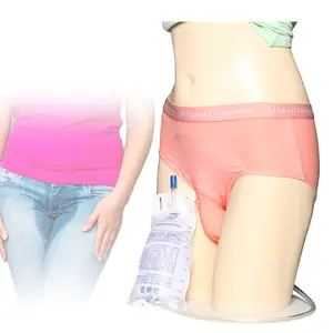 Urine Collection Bag - Women's Reusable Portable Silicone Bucket with 1 Urine Tube Bag (Elderly Women - Red)