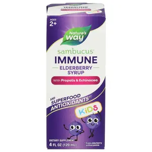 Nature's Way Sambucus Relief Kids Cough Syrup 4 oz - Immune Support & Cough Relief for Children with Elderberry & Geranium