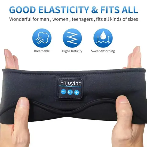 Sleep headphones Bluetooth headband, sports wireless headphones sweat-proof earbuds, ultra-thin HD stereo speakers, great for running, workout, cool gadgets, unique gifts Magnetic Black Headset Audio Adjustable Charging Microphone Electronic