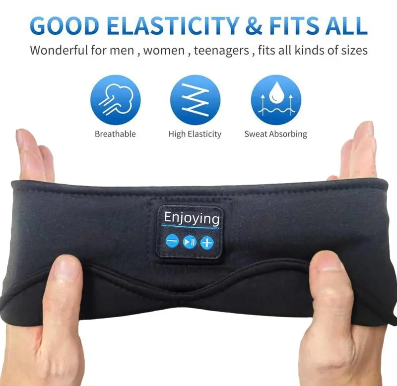 Sleep headphones Bluetooth headband, sports wireless headphones sweat-proof earbuds, ultra-thin HD stereo speakers, great for running, workout, cool gadgets, unique gifts Magnetic Black Headset Audio Adjustable Charging Microphone Electronic