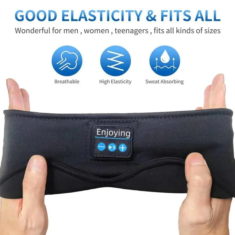 Sleep headphones Bluetooth headband, sports wireless headphones sweat-proof earbuds, ultra-thin HD stereo speakers, great for running, workout, cool gadgets, unique gifts Magnetic Black Headset Audio Adjustable Charging Microphone Electronic