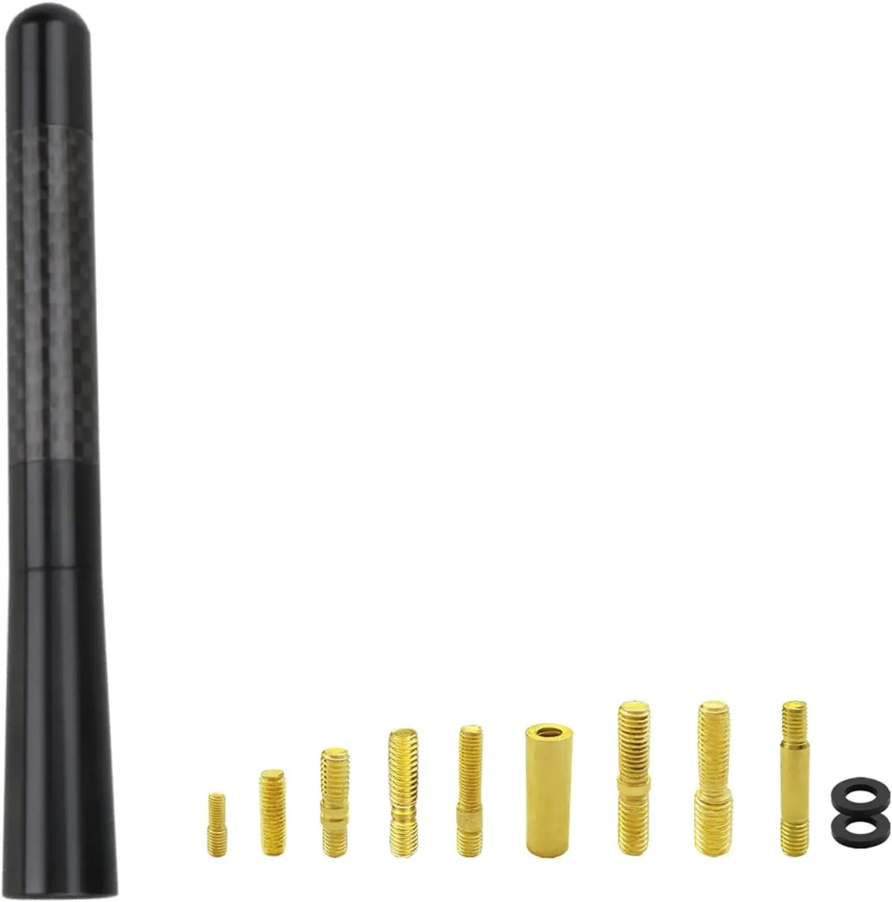 5 Inch Short Car Antenna, Carbon Fiber Car Short Radio Antenna,Suitable for Wrangler JK/JL Chevy Silverado & GMC Sierra/Denali Ford 150 2009-2022 Most Car Models with Removable Antenna (Black)