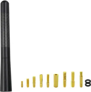 5 Inch Short Car Antenna, Carbon Fiber Car Short Radio Antenna,Suitable for Wrangler JK/JL Chevy Silverado & GMC Sierra/Denali Ford 150 2009-2022 Most Car Models with Removable Antenna (Black)