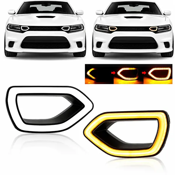 For Dodge Charger SRT Scat Pack SXT 2015-2019 Switchback LED DRL Grille Lights