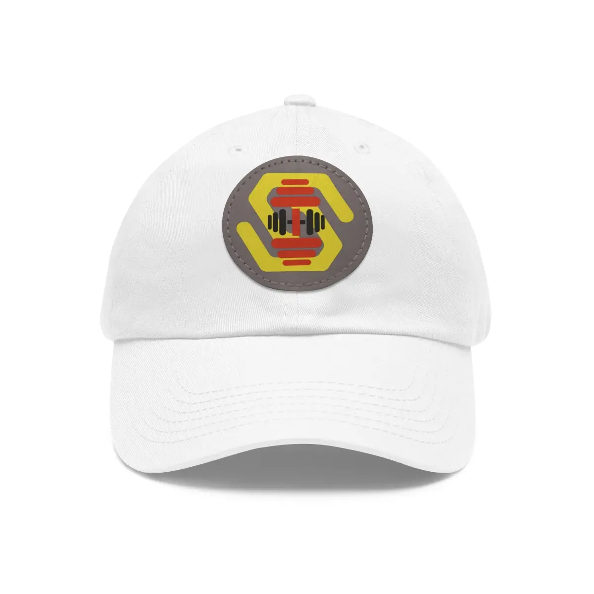 Dumbbell Madness Hat with Leather Patch (Round)