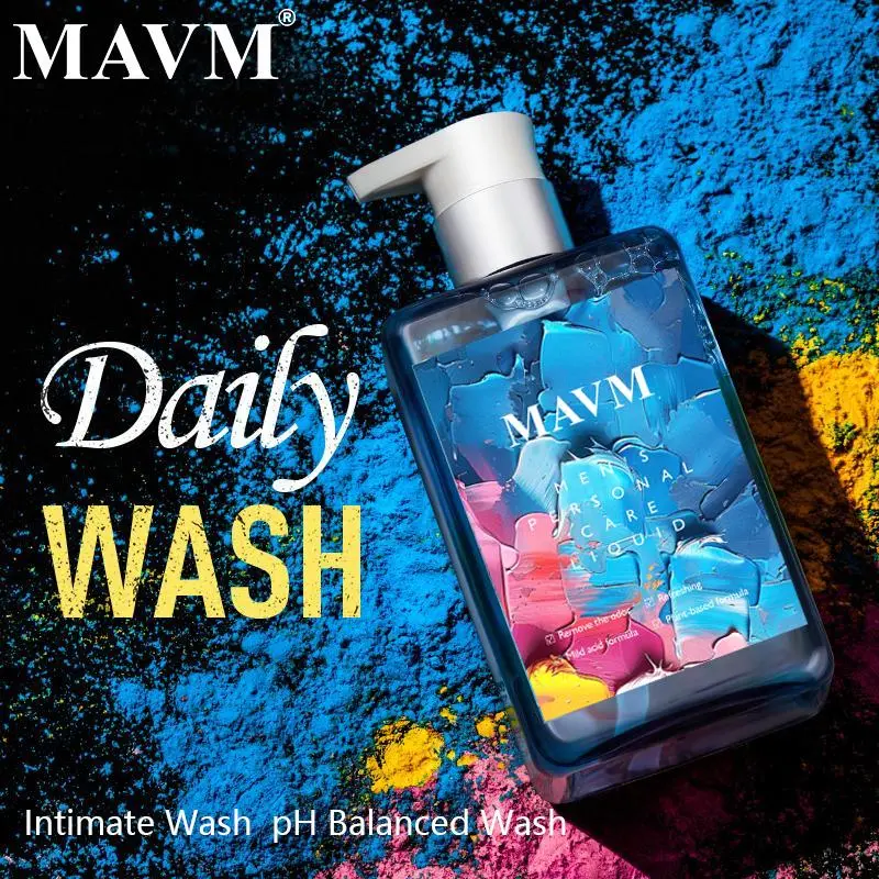 MAVM Men's Daily Intimate Wash with Blue Fragrance, pH Balanced Cleanser