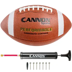 Cannon Sports Official Size Football - Composite Leather Football with Extra Grip & Durable Construction for All-Weather Play – Regulation Size Ball with Pump