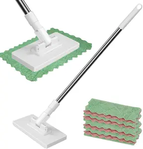 No-wash Mop, Uses Disposable Face Towel, Hands-Free Replacement, Dry and Wet Multi Surface Floor Cleaner, Bathroom Cleaning, Includes 10 Disposable Cleaning Pads