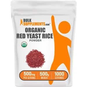 BulkSupplements - Organic Red Yeast Rice Powder - Antioxidant - Digestive Support - 500g - 500mg per Serving
