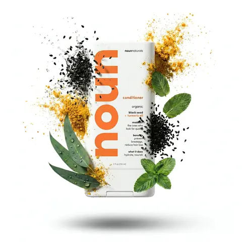 Noun Naturals Blackseed Conditioner Premium 100% COSMOS Organic Hydrating for All Hair Types with Brassicyl Valinate Esylate & Extracts | Salon grade performance powered by nature