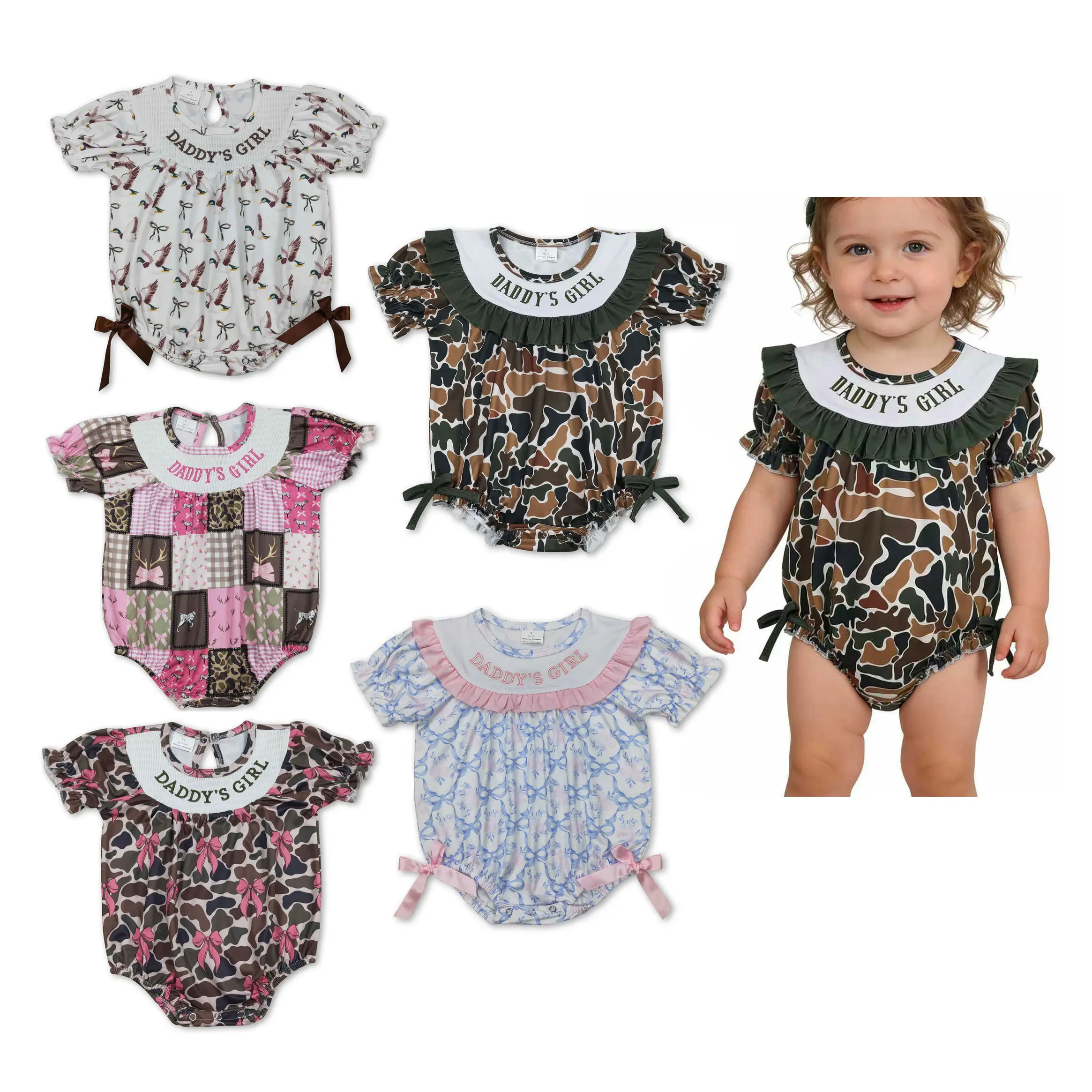 Baby Girls Camo Summer Romper - Breathable, Stylish Baby Items Bodysuit, Cute Daddy’s Girl Summer Outfit, Baby Girl Clothes, Onesie Bodysuit, Infant Jumpsuit