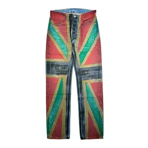 Denim Tears x Levi’s 501 Empire Windrush Logo Jeans Red Black Multi