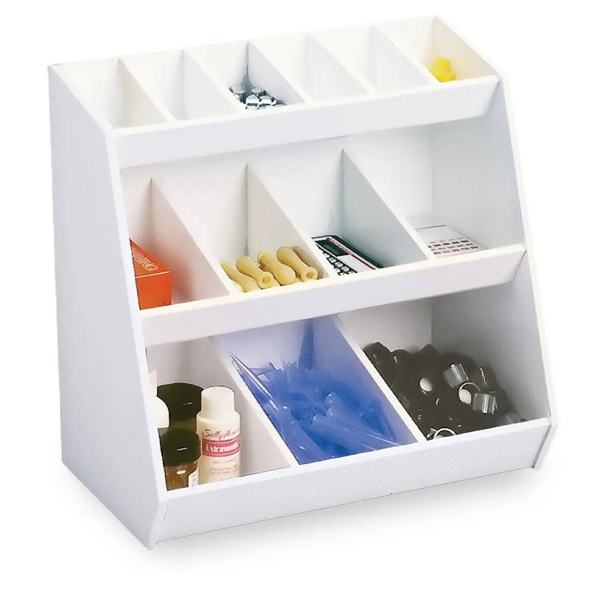 212 MAIN PVC Plastic Multifunctional Storage Bin - 3-Shelf Home Organizer with 13 Compartments for Home Supplies Organization
