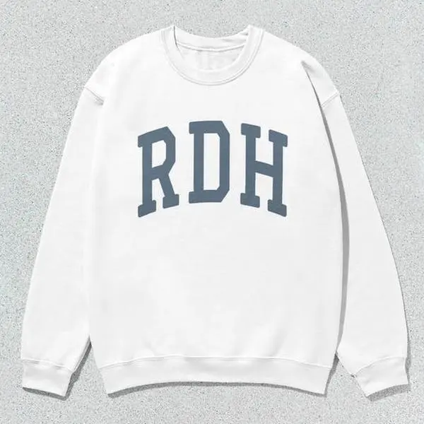 RDH Sweatshirt Registered Dental Hygienist Collegiate Crewneck Sweater Unisex Grey