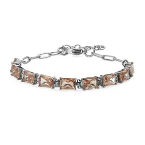 Champagne Cubic ZirconiaBracelet in Stainless Steel 6.50 In